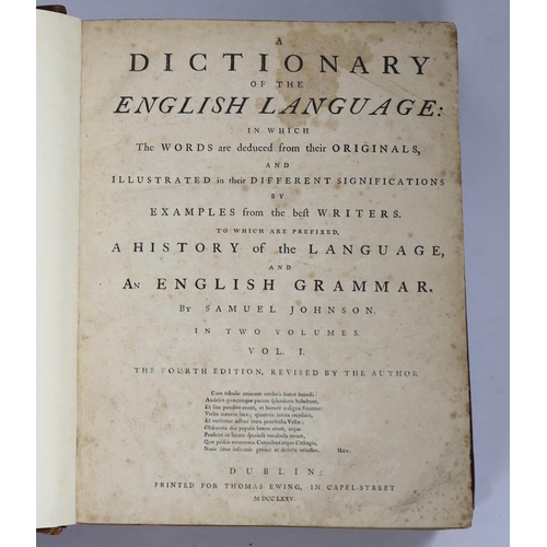 281 - ° ° Johnson, Samuel - A Dictionary of the English Language....to which are prefixed, a History of th... 