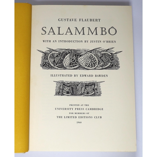 313 - ° ° Flaubert, Gustave - Salammbo, one of 1600 signed by the illustrator Edward Bawden, 4to, original... 