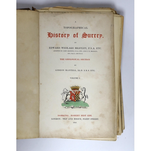 338 - ° ° Edward Wedlake Bradley, Gideon Marshall - Topographical History of Surrey - Geological series. 5... 