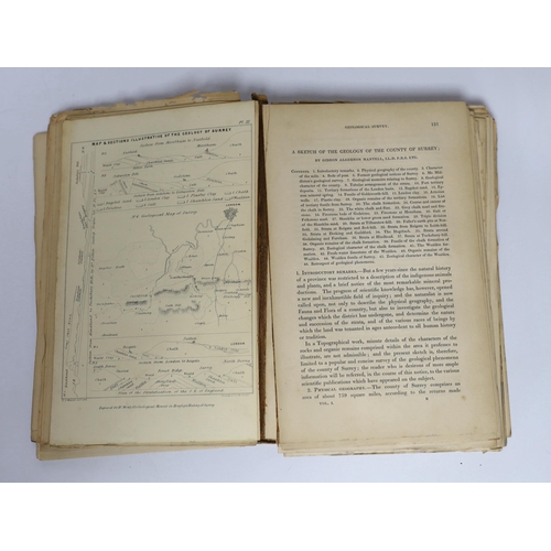 338 - ° ° Edward Wedlake Bradley, Gideon Marshall - Topographical History of Surrey - Geological series. 5... 