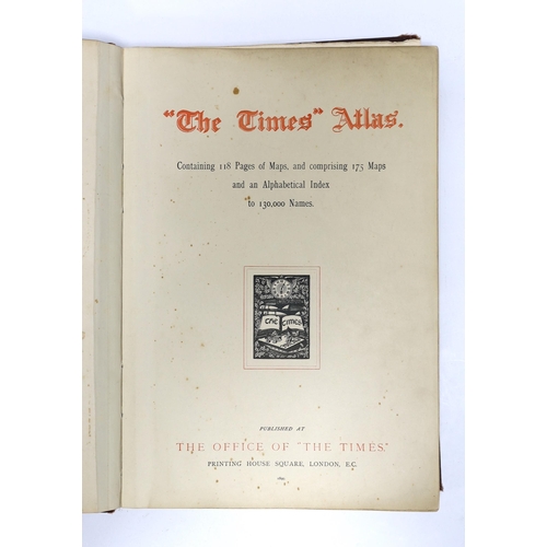 344 - ° ° 'The Times' Atlas. many d-page and other coloured maps, detailed letterpress index; publisher's ... 