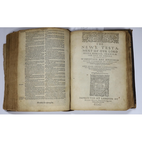 346 - ° ° Bible - Robert Barker's Geneva Version of 1601, but lacking general title. (The Bible:that is, t... 