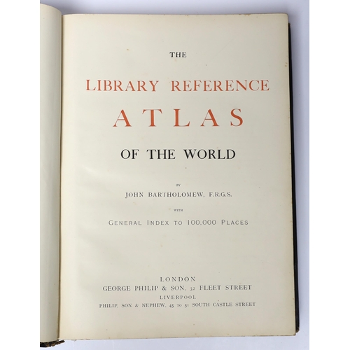 366 - ° ° Bartholomew, John - The Library Reference Atlas of the World. 84 d-page coloured maps; contemp. ... 