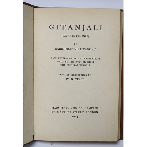 369 - ° ° Bindings: Tagore, Rabindranath - Gitanjali (Song Offerings): a collection of prose translations.... 