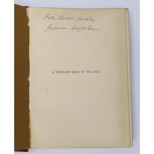 379 - ° ° Edwards, Amelia B.  A Thousand Miles up the Nile. First Edition. engraved title vignette, 2 fold... 