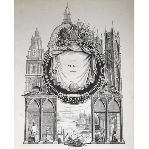 386 - ° ° Ackermann (Rudolph, publisher) - The Microcosm of London, 3 vols, 1st edition, folio, calf gilt,... 