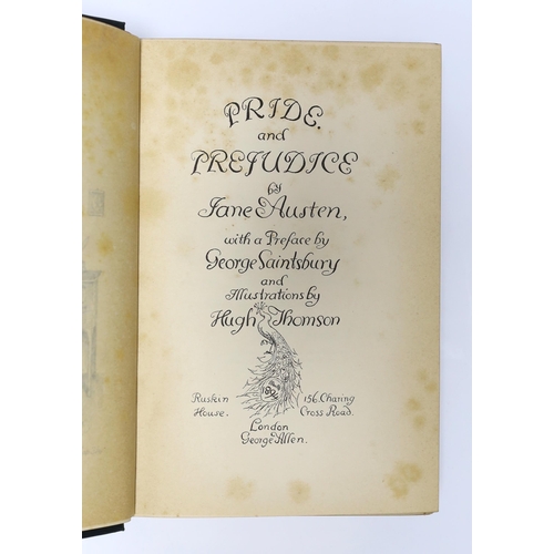 391 - ° ° Austen, Jane - Pride and Prejudice, 1st peacock edition, with a preface by George Saintsbury, il... 