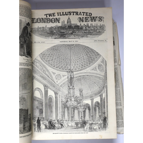 395 - ° ° Bound volumes Illustrated London News: 1847, 1847, 1851, 1869, 1869, quantity of loose issues, 1... 