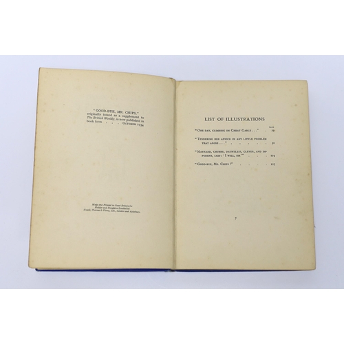 399 - ° ° Hilton, James - Good-bye Mr. Chips, 1st edition, SIGNED in ink by the author to front free endpa... 