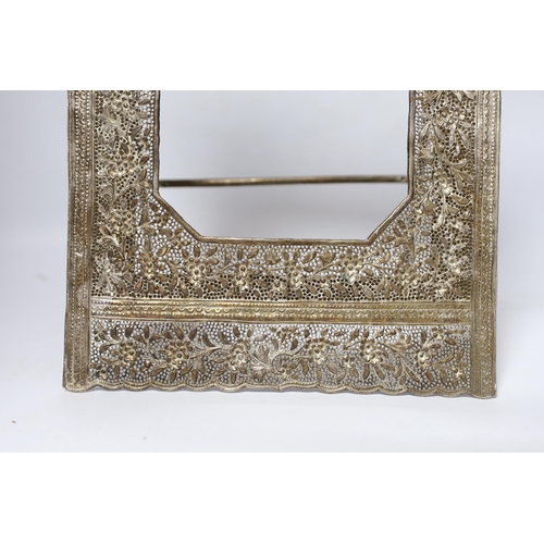 455 - An Indian metal photo easel frame, 37 x 25cm total