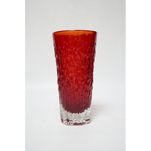 479 - Geoffrey Baxter for Whitefriars, a ruby red cooling tower vase, 18cm high