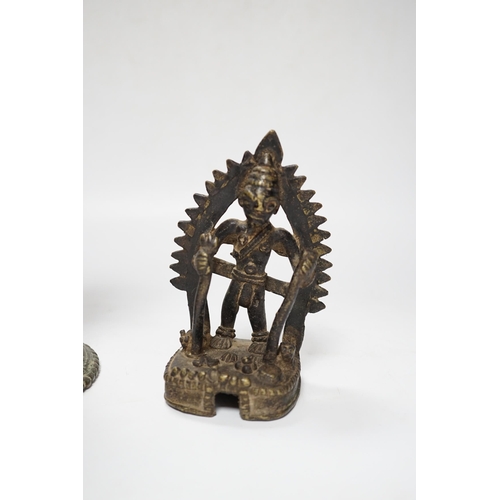 486 - An 18th century Indian bronze figure of Garuda and an 18th century Indian Bronze statue of Shiva Yog... 