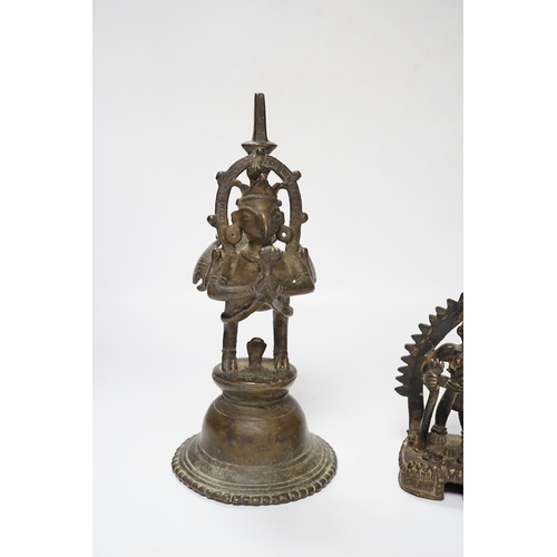 486 - An 18th century Indian bronze figure of Garuda and an 18th century Indian Bronze statue of Shiva Yog... 