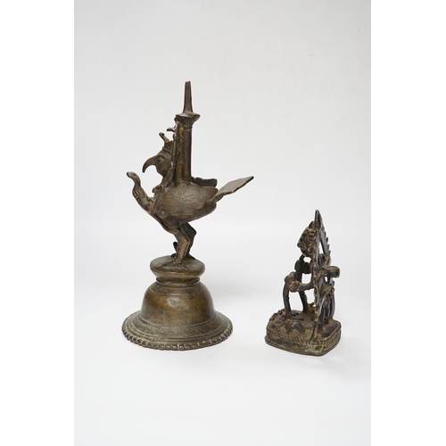 486 - An 18th century Indian bronze figure of Garuda and an 18th century Indian Bronze statue of Shiva Yog... 