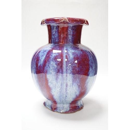 487 - A Chinese sang de boeuf vase, 26cm high