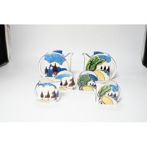 494 - Two Wedgwood Clarice Cliff limited edition May Avenue Stamford tea sets with boxes and certificates,... 