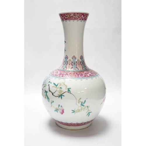 515 - A Chinese famille rose bottle vase, 39cm