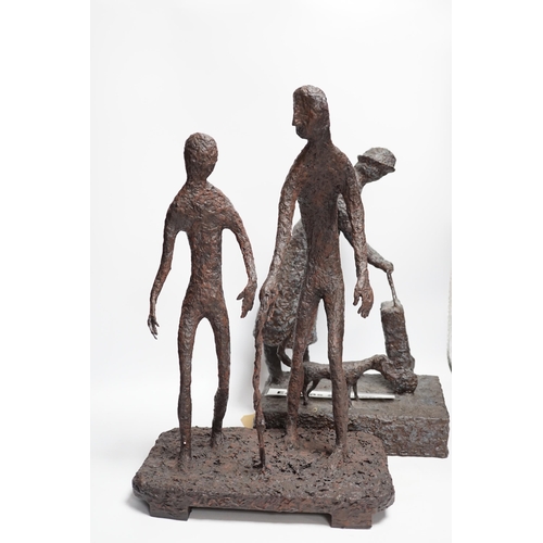 534 - Two novelty mixed media figural statues, tallest 49cm high