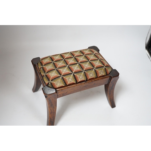 546 - A 19th century walnut lacemaker's stool, 24cm wide