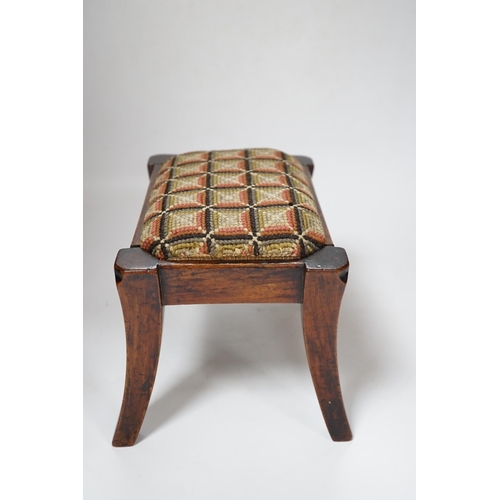 546 - A 19th century walnut lacemaker's stool, 24cm wide