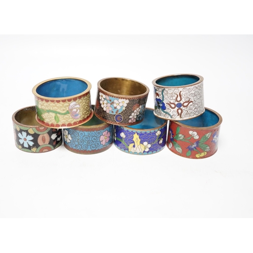 636 - Twenty-eight Chinese cloisonné enamel napkin rings