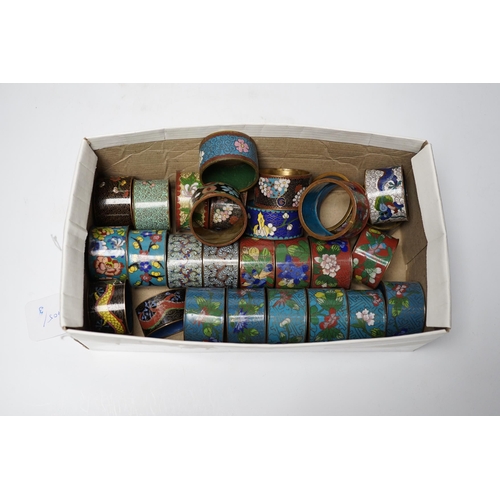 636 - Twenty-eight Chinese cloisonné enamel napkin rings