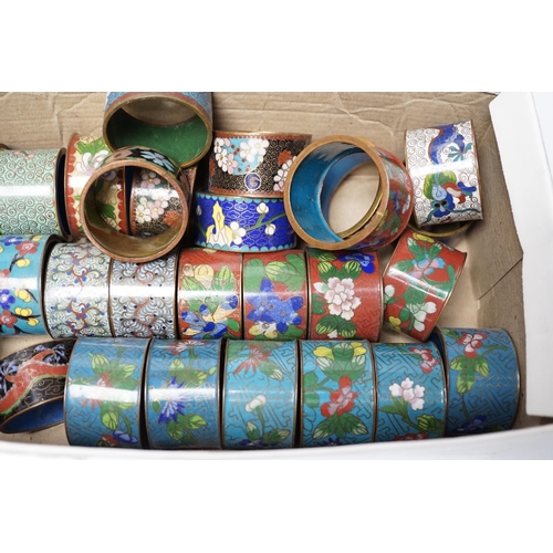 636 - Twenty-eight Chinese cloisonné enamel napkin rings