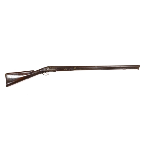 638 - A mid 19th century percussion sporting gun, engraved J.J. Leonard, barrel 81.5cm