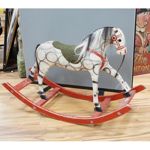 642 - A rocking horse, with bow rocker, height 66cm