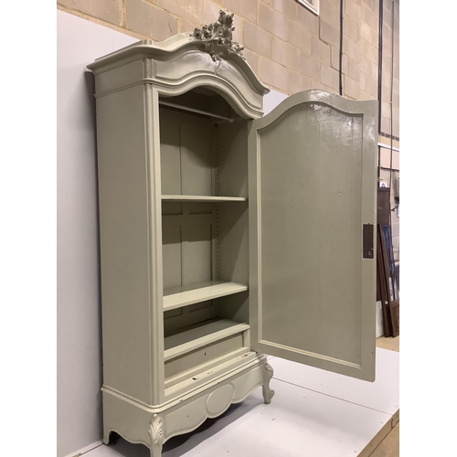 101 - A 19th century French single door armoire, (later painted) width 97cm, depth 48cm, height 242cm... 