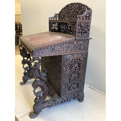 107 - An Anglo Indian Davenport desk, width 86cm, depth 71cm, height 128cm