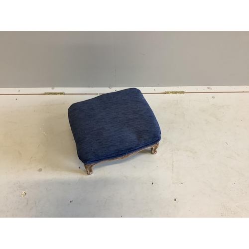 114 - A Victorian giltwood footstool, width 35cm, depth 28cm, height 18cm