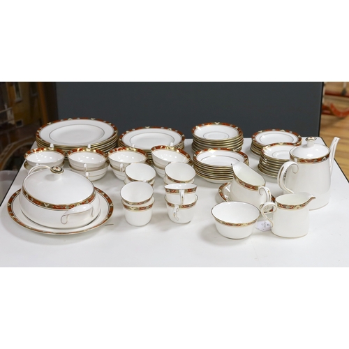 646 - A Royal Crown Derby Cloisonné pattern tea and dinner service for 8 settings