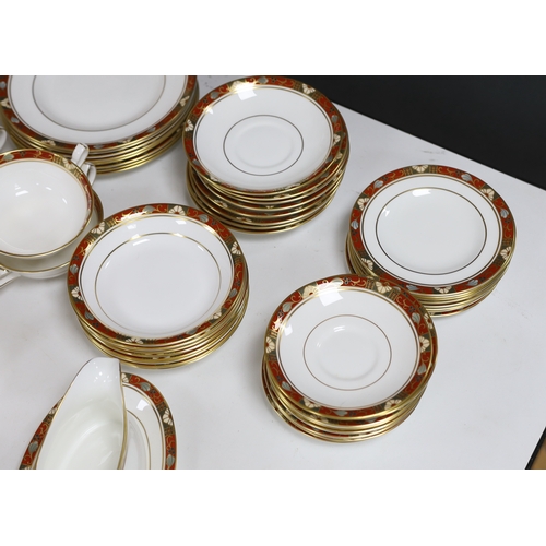 646 - A Royal Crown Derby Cloisonné pattern tea and dinner service for 8 settings