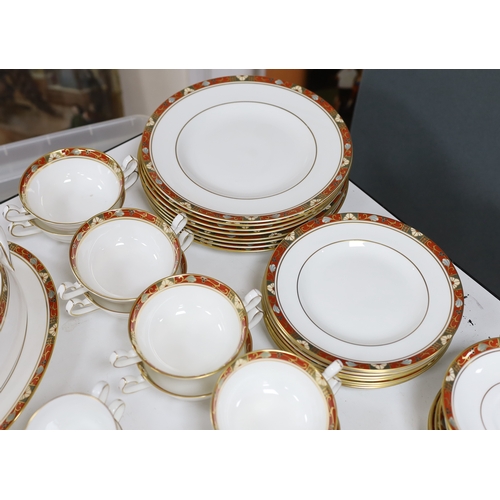 646 - A Royal Crown Derby Cloisonné pattern tea and dinner service for 8 settings