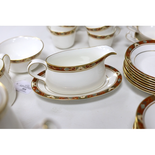 646 - A Royal Crown Derby Cloisonné pattern tea and dinner service for 8 settings