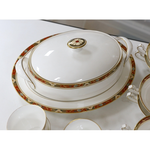 646 - A Royal Crown Derby Cloisonné pattern tea and dinner service for 8 settings