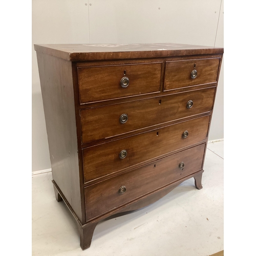 1069 - A Regency mahogany five drawer chest, width 104cm, depth 51cm, height 107cm