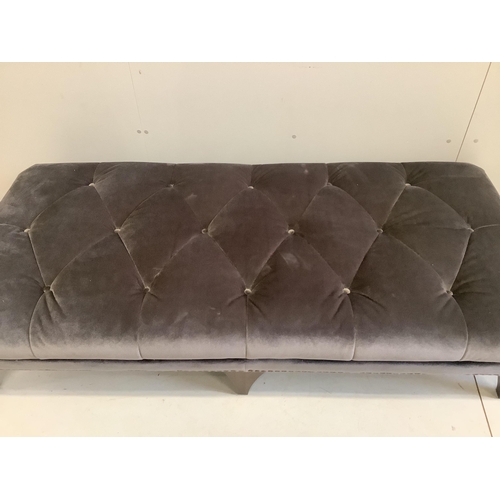 1088 - A large rectangular contemporary footstool by Alexander James, width 174cm, depth 82cm, height 40cm... 