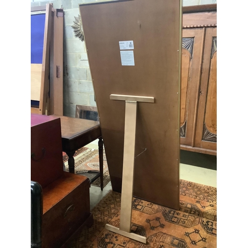 1096 - An Edwardian style marginal plate easel robing mirror, width 67cm, height 164cm