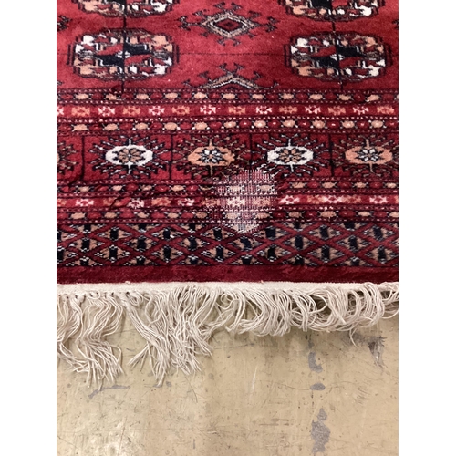 1132 - A Bokhara red ground rug, 145 x 120cm