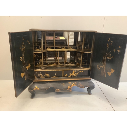 1153 - A 19th century Japanese lacquer cabinet, width 120cm, depth 48cm, height 113cm