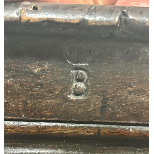 1166 - A mid 18th century oak low dresser, fitted five drawers, flanked by panelled doors, width 174cm, dep... 