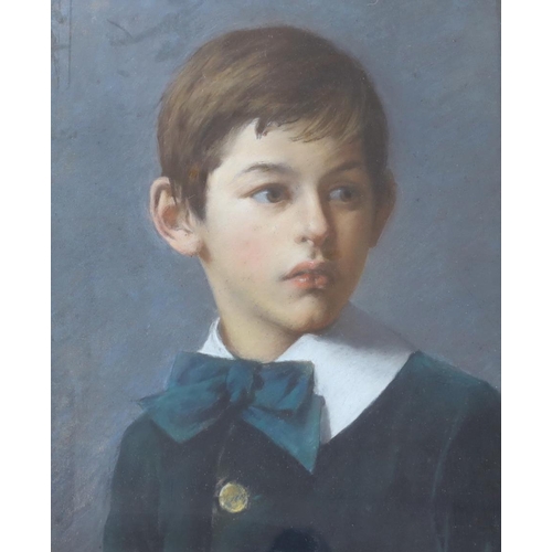 1788 - An early 20th century pastel, Portrait of a boy, 37 x 31cm