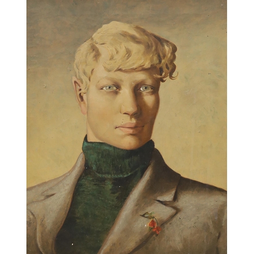 1789 - Modern British, oil on canvas, Stylish head and shoulders portrait of a young gentleman, London Soho... 