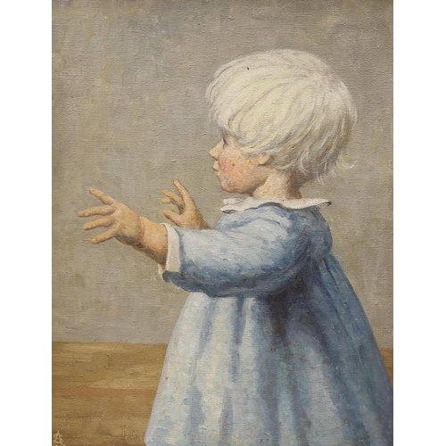 1790 - Annie Louisa Swynnerton (1844-1933) - oil on canvas, three-quarter length portrait of a young child,... 