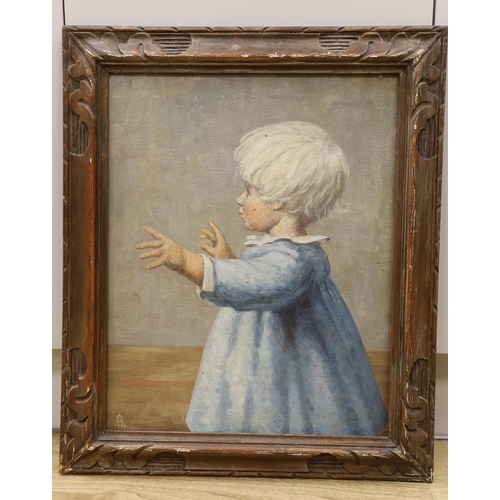 1790 - Annie Louisa Swynnerton (1844-1933) - oil on canvas, three-quarter length portrait of a young child,... 