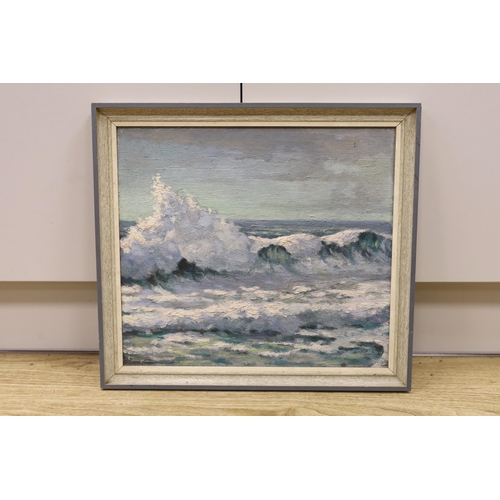 1792 - Charles Jennings (fl.1919-1935), oil on board, 'Morning after gale, Cornwall', signed, 37 x 41cm... 