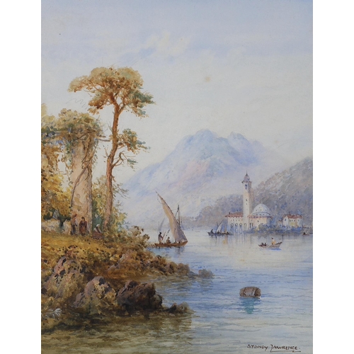 1796 - Sydney Lawrence (1858-1940), pair of watercolours, Italian mountainous lakeside scenes, signed, 40 x... 