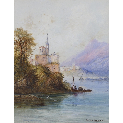 1796 - Sydney Lawrence (1858-1940), pair of watercolours, Italian mountainous lakeside scenes, signed, 40 x... 